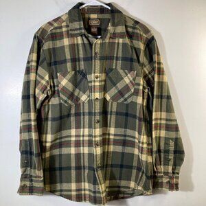Mens Schmidt Workwear Brushed Cotton Heavy Flannel Button Shirt‎ Plaid M